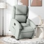 Sillón eléctrico reclinable elevable de terciopelo gris claro en Sillones | Comprar online en Foru.es