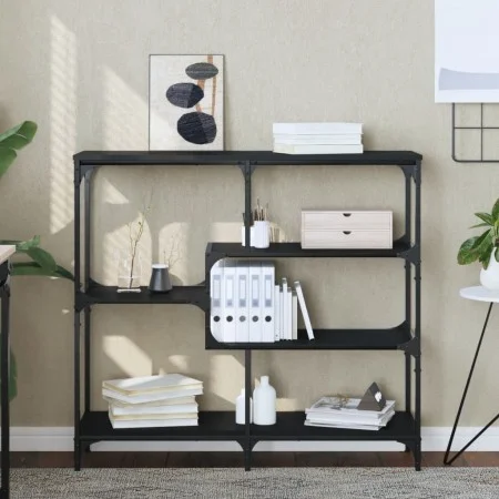Mesa consola madera contrachapada negro 103x32x95 cm de , Mesas auxiliares - Ref: Foro24-833950, Precio: 69,14 €, Descuento: %