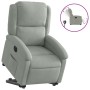 Sillón eléctrico reclinable elevable de terciopelo gris claro en Sillones | Comprar online en Foru.es