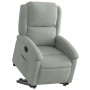 Sillón eléctrico reclinable elevable de terciopelo gris claro en Sillones | Comprar online en Foru.es