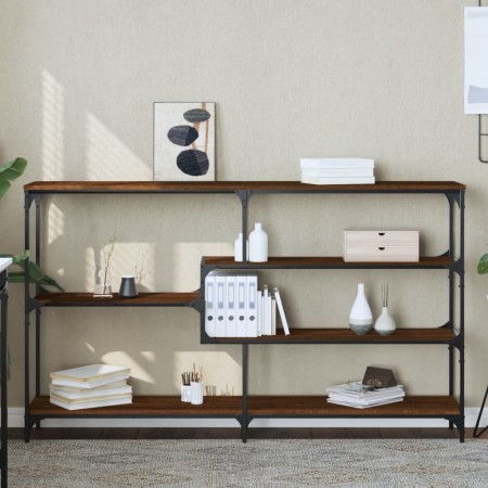 Mesa consola madera de ingeniería marrón roble 160x32x95 cm de , Mesas auxiliares - Ref: Foro24-833959, Precio: 88,64 €, Desc...