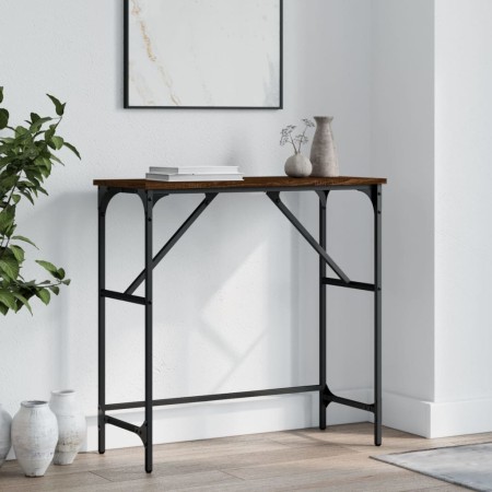 Mesa consola madera de ingeniería marrón roble 75x32x75 cm de , Mesas auxiliares - Ref: Foro24-834064, Precio: 36,63 €, Descu...