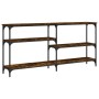 Mesa consola madera de ingeniería roble ahumado 160x29x75 cm de , Mesas auxiliares - Ref: Foro24-834087, Precio: 71,45 €, Des...