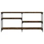 Smoked oak engineered wood console table 160x29x75 cm by , Side tables - Ref: Foro24-834087, Price: 70,54 €, Discount: %