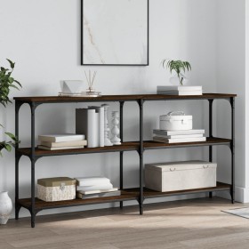 Mesa consola madera de ingeniería marrón roble 150x29x75 cm de , Mesas auxiliares - Ref: Foro24-834109, Precio: 67,95 €, Desc...