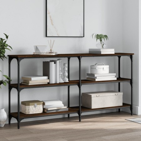 Mesa consola madera de ingeniería marrón roble 150x29x75 cm de , Mesas auxiliares - Ref: Foro24-834109, Precio: 67,95 €, Desc...