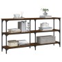Mesa consola madera de ingeniería marrón roble 150x29x75 cm de , Mesas auxiliares - Ref: Foro24-834109, Precio: 67,95 €, Desc...