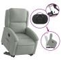 Sillón eléctrico reclinable elevable de terciopelo gris claro en Sillones | Comprar online en Foru.es