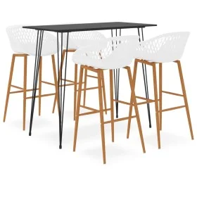 Mesa alta y taburetes de bar 5 piezas negro y blanco de , muebles para cocinas y comedores - Ref: Foro24-3057379, Precio: 429...