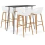 Mesa alta y taburetes de bar 5 piezas negro y blanco de , muebles para cocinas y comedores - Ref: Foro24-3057379, Precio: 429...
