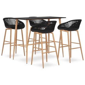Mesa alta y taburetes de bar 5 piezas negro de , muebles para cocinas y comedores - Ref: Foro24-3057462, Precio: 411,00 €, De...