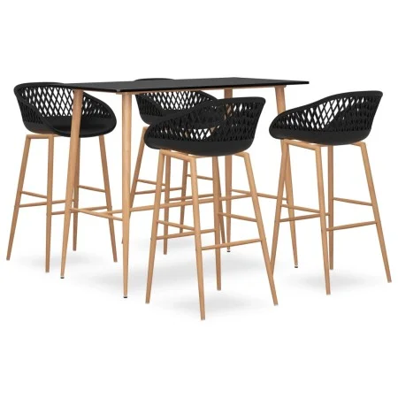 Mesa alta y taburetes de bar 5 piezas negro de , muebles para cocinas y comedores - Ref: Foro24-3057462, Precio: 369,67 €, De...