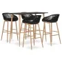 Mesa alta y taburetes de bar 5 piezas negro de , muebles para cocinas y comedores - Ref: Foro24-3057462, Precio: 369,67 €, De...