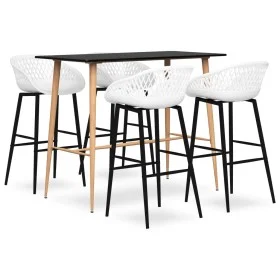 Mesa alta y taburetes de bar 5 piezas negro y blanco de , muebles para cocinas y comedores - Ref: Foro24-3057460, Precio: 357...