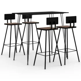 Mesa alta y taburetes de bar 5 piezas negro de , muebles para cocinas y comedores - Ref: Foro24-3057829, Precio: 399,11 €, De...