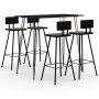Mesa alta y taburetes de bar 5 piezas negro de , muebles para cocinas y comedores - Ref: Foro24-3057829, Precio: 397,88 €, De...