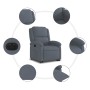 Sillón eléctrico reclinable elevable de terciopelo gris oscuro en Sillones | Comprar online en Foru.es