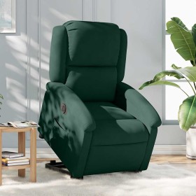 Sillón eléctrico reclinable elevable de terciopelo verde oscuro en Sillones | Comprar online en Foru.es