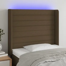 Cabecero con LED de tela marrón oscuro 103x16x118/128 cm de , Cabeceros y pies de cama - Ref: Foro24-3124181, Precio: 79,59 €...