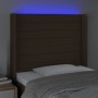 Cabecero con LED de tela marrón oscuro 103x16x118/128 cm de , Cabeceros y pies de cama - Ref: Foro24-3124181, Precio: 81,66 €...