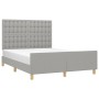 Estructura de cama con cabecero de tela gris claro 140x190 cm de , Camas y somieres - Ref: Foro24-3125373, Precio: 219,28 €, ...