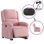 Sillón eléctrico reclinable elevable de terciopelo rosa en Sillones | Comprar online en Foru.es