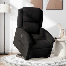 Sillón eléctrico reclinable elevable de terciopelo negro en Sillones | Comprar online en Foru.es