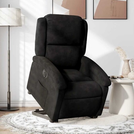 Sillón eléctrico reclinable elevable de terciopelo negro en Sillones | Comprar online en Foru.es