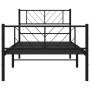 Estructura de cama con cabecero y estribo metal negro 107x203cm de , Camas y somieres - Ref: Foro24-372193, Precio: 72,21 €, ...