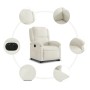 Sillón eléctrico reclinable elevable de terciopelo crema en Sillones | Comprar online en Foru.es