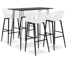 Mesa alta y taburetes de bar 5 piezas negro y blanco de , muebles para cocinas y comedores - Ref: Foro24-3057376, Precio: 349...