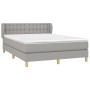 Cama box spring con colchón tela gris claro 140x200 cm de , Camas y somieres - Ref: Foro24-3127125, Precio: 437,14 €, Descuen...