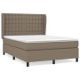 Cama box spring con colchón tela gris taupe 140x190 cm de , Camas y somieres - Ref: Foro24-3128281, Precio: 516,09 €, Descuen...