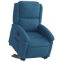 Sillón eléctrico reclinable elevable de terciopelo azul en Sillones | Comprar online en Foru.es