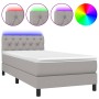 Cama box spring colchón y luces LED tela gris claro 80x200 cm de , Camas y somieres - Ref: Foro24-3133349, Precio: 287,67 €, ...