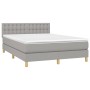 Cama box spring colchón y luces LED tela gris claro 140x200 cm de , Camas y somieres - Ref: Foro24-3134037, Precio: 423,56 €,...