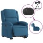 Sillón eléctrico reclinable elevable de terciopelo azul en Sillones | Comprar online en Foru.es