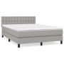 Cama box spring con colchón tela gris claro 140x190 cm de , Camas y somieres - Ref: Foro24-3140369, Precio: 449,49 €, Descuen...