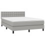 Cama box spring con colchón tela gris claro 140x190 cm de , Camas y somieres - Ref: Foro24-3140369, Precio: 449,49 €, Descuen...