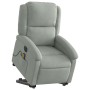 Sillón de masaje reclinable elevable terciopelo gris claro en Sillones | Comprar online en Foru.es