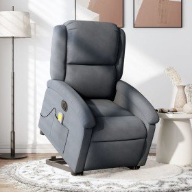 Sillón de masaje reclinable elevable terciopelo gris oscuro en Sillones | Comprar online en Foru.es