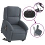 Sillón de masaje reclinable elevable terciopelo gris oscuro en Sillones | Comprar online en Foru.es