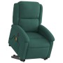 Sillón masaje reclinable elevable terciopelo verde oscuro en Sillones | Comprar online en Foru.es