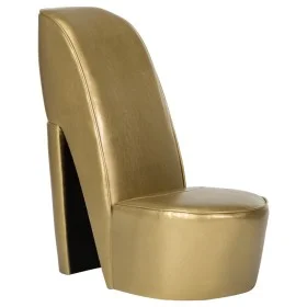 Golden synthetic leather high-heeled shoe-shaped armchair by , Armchairs - Ref: Foro24-248650, Price: 191,14 €, Discount: %