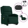 Sillón masaje reclinable elevable terciopelo verde oscuro en Sillones | Comprar online en Foru.es