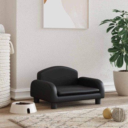 Cama para perros de cuero sintético negra 50x40x30 cm en Camas para perros | Comprar online en Foru.es