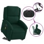 Sillón masaje reclinable elevable terciopelo verde oscuro en Sillones | Comprar online en Foru.es