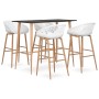 Mesa alta y taburetes de bar 5 piezas negro y blanco de , muebles para cocinas y comedores - Ref: Foro24-3057463, Precio: 438...