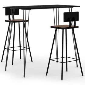 Mesa alta y taburetes de bar 3 piezas negro de , muebles para cocinas y comedores - Ref: Foro24-3057828, Precio: 323,45 €, De...