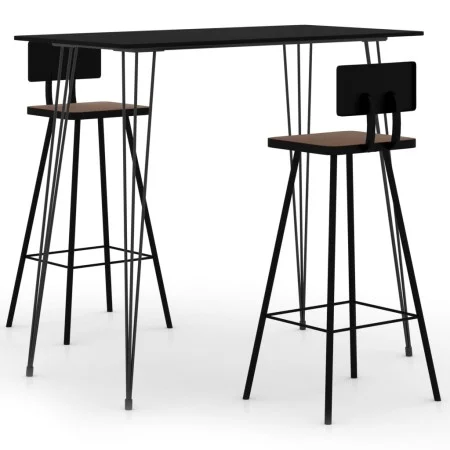 Mesa alta y taburetes de bar 3 piezas negro de , muebles para cocinas y comedores - Ref: Foro24-3057828, Precio: 323,45 €, De...